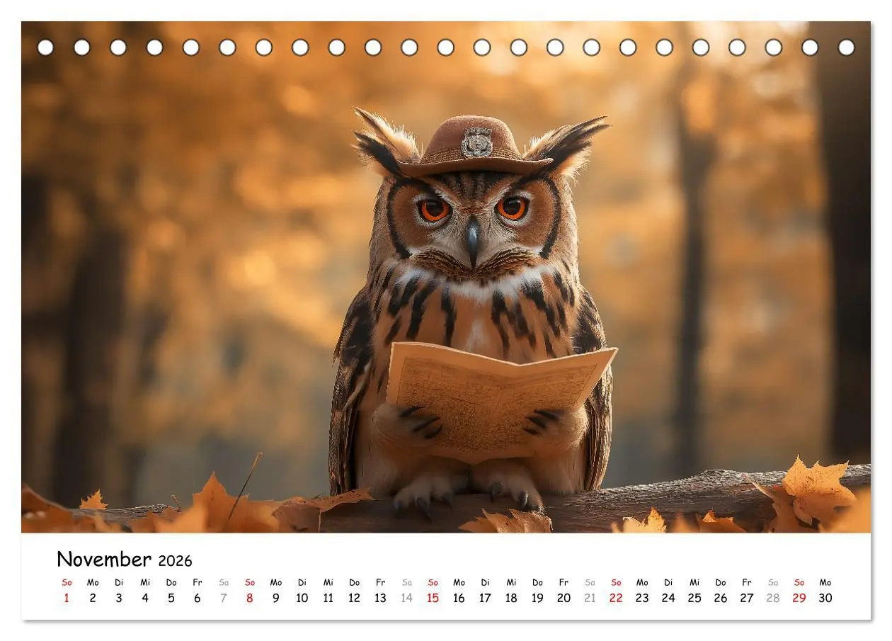 Bild: 9783457333808 | Eulen im Wald - Die geheimen Jobs und Aufgaben (Tischkalender 2026...