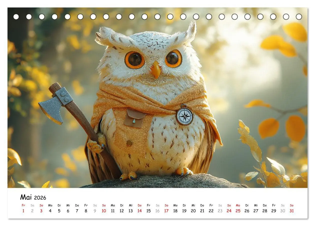 Bild: 9783457333808 | Eulen im Wald - Die geheimen Jobs und Aufgaben (Tischkalender 2026...