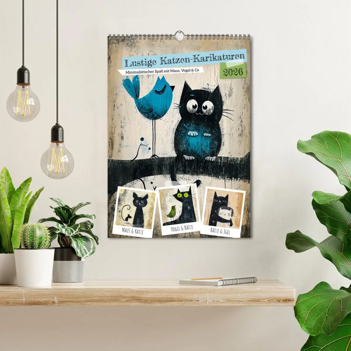 Bild: 9783516283808 | Lustige Katzen-Karikaturen - Minimalistischer Spaß mit Maus, Vogel...