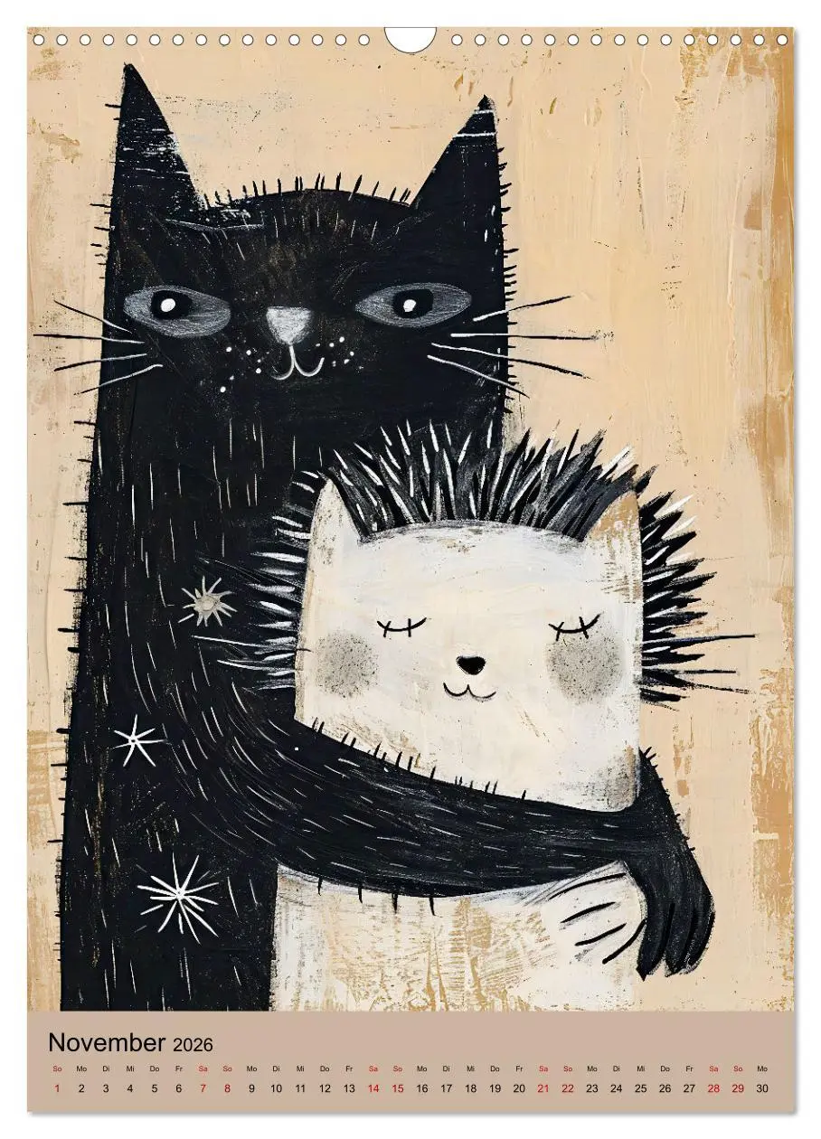 Bild: 9783516283808 | Lustige Katzen-Karikaturen - Minimalistischer Spaß mit Maus, Vogel...