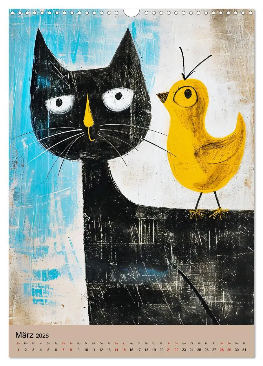 Bild: 9783516283808 | Lustige Katzen-Karikaturen - Minimalistischer Spaß mit Maus, Vogel...