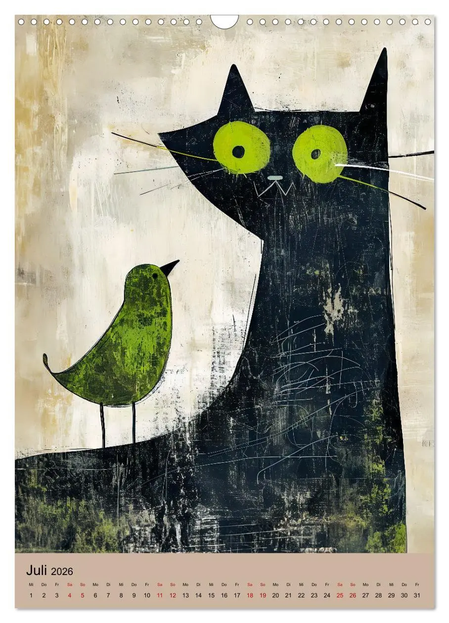 Bild: 9783516283808 | Lustige Katzen-Karikaturen - Minimalistischer Spaß mit Maus, Vogel...