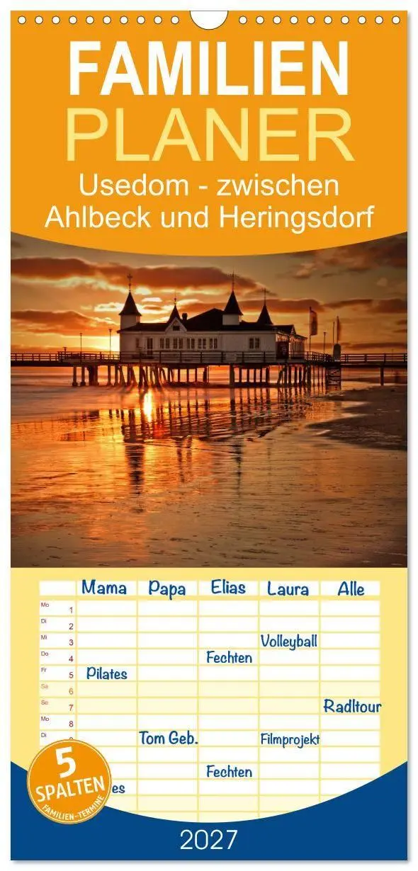 Cover: 9783594333808 | Familienplaner 2027 - Usedom 2027 Rendezvous zwischen Ahlbeck und...
