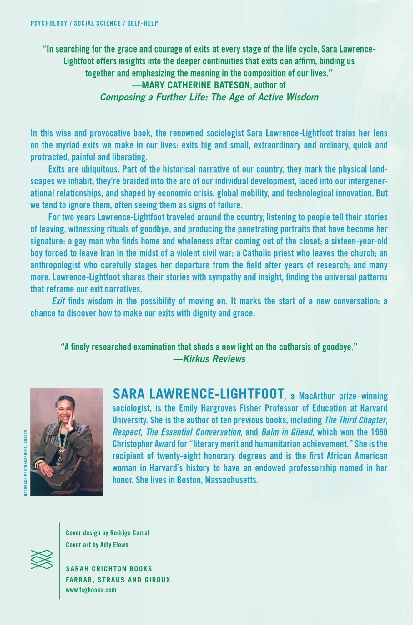Rückseite: 9780374533908 | Exit | Sara Lawrence-Lightfoot | Taschenbuch | Englisch | 2013