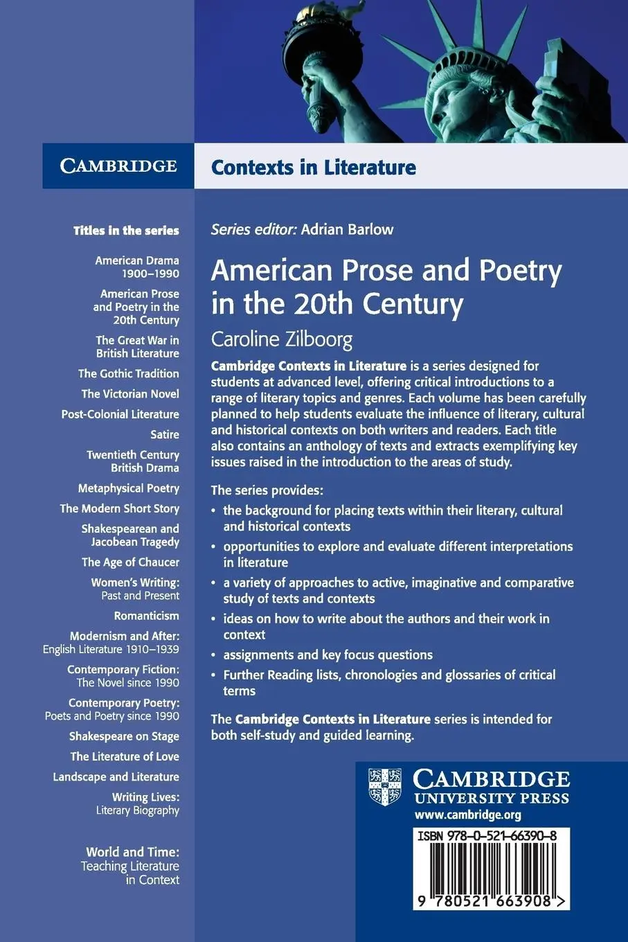Rückseite: 9780521663908 | American Prose and Poetry in the 20th Century | Caroline Zilboorg