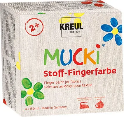 Cover: 4000798284008 | KREUL MUCKI Stoff-Fingerfarbe 4er Set 150 ml | 28400 | 2025 | Kreul