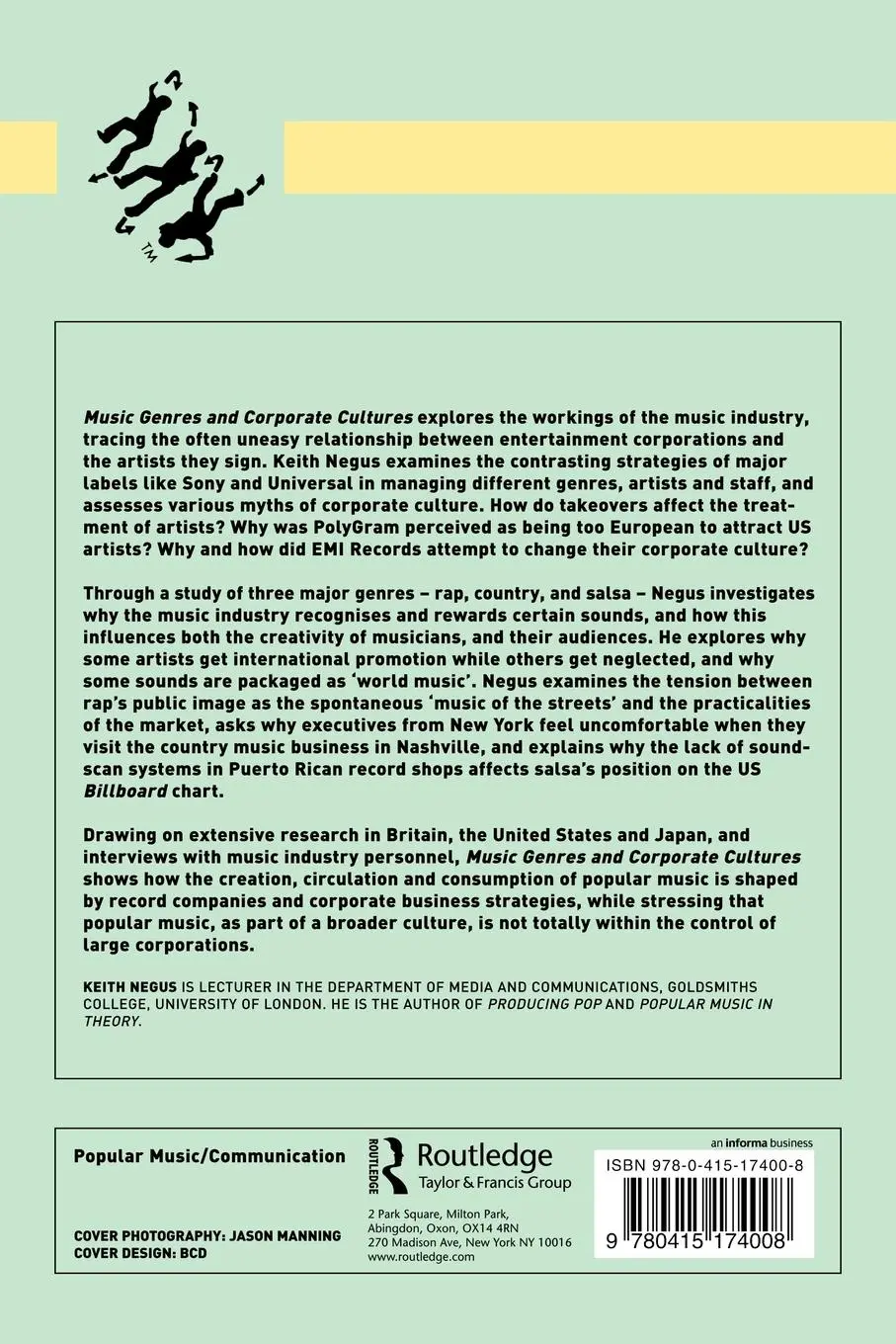 Rückseite: 9780415174008 | Music Genres and Corporate Cultures | Keith Negus | Taschenbuch | 1999