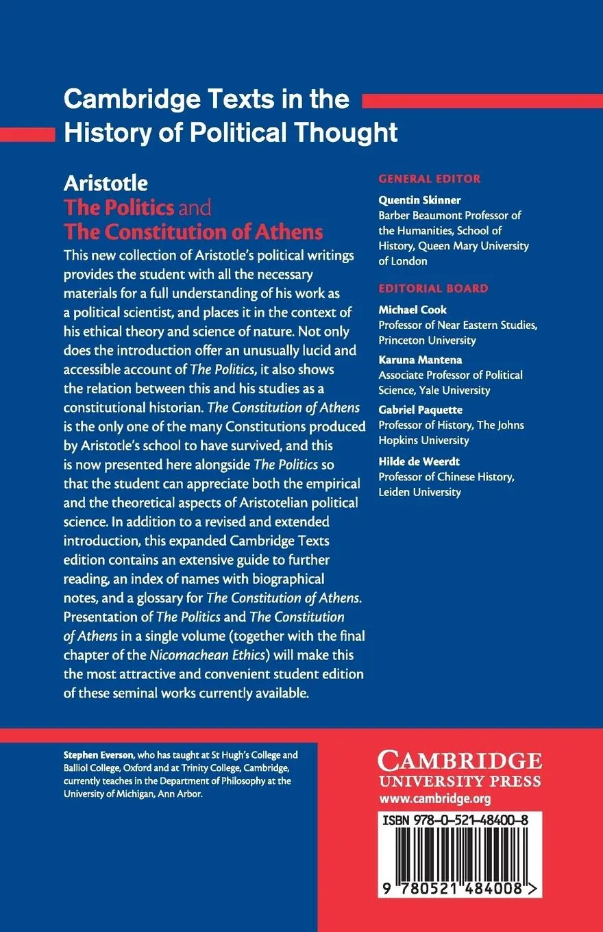 Rückseite: 9780521484008 | Aristotle | The Politics and the Constitution of Athens | Aristotle
