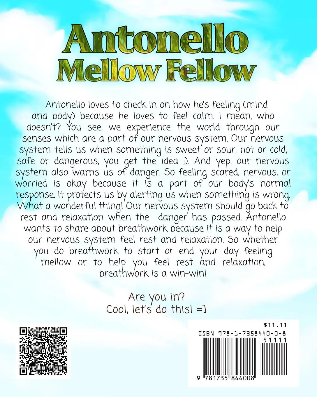 Rückseite: 9781735844008 | Antonello Mellow Fellow | A Breathwork Book for Kids | Paula Betancur