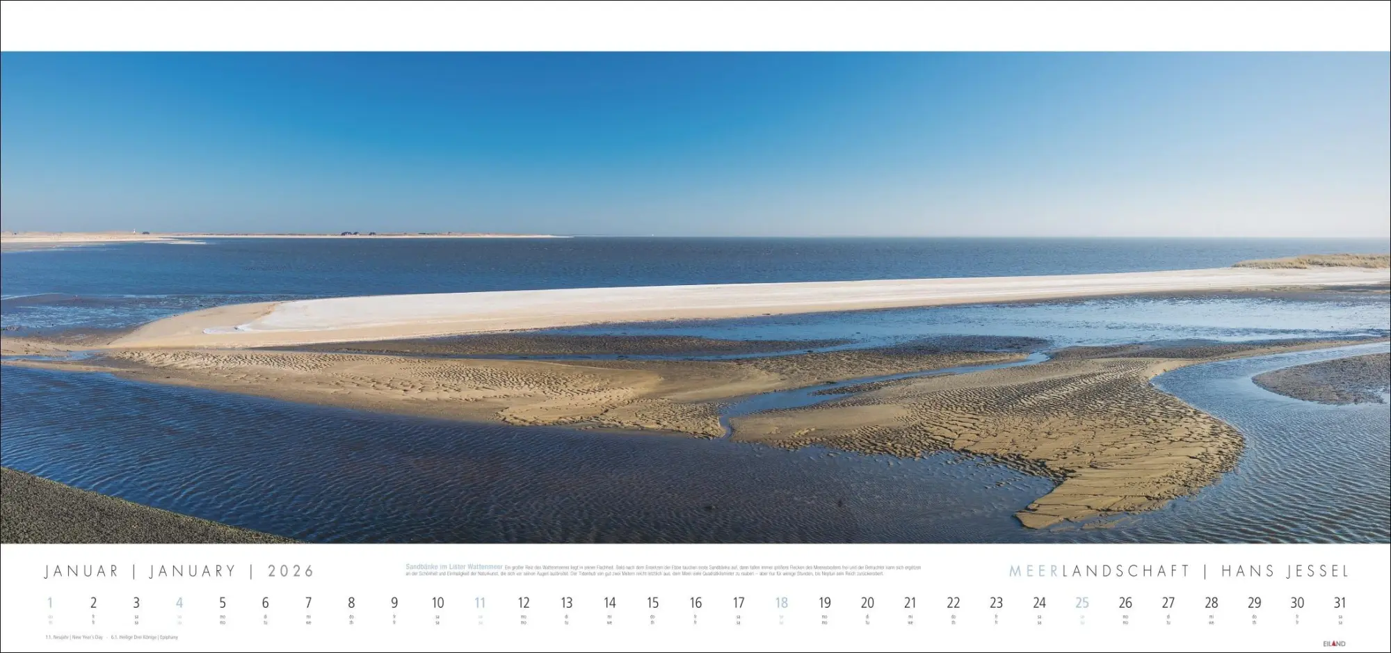 Bild: 9783964024008 | Meerlandschaft Kalender 2026 - Hans Jessel | Hans Jessel | Kalender