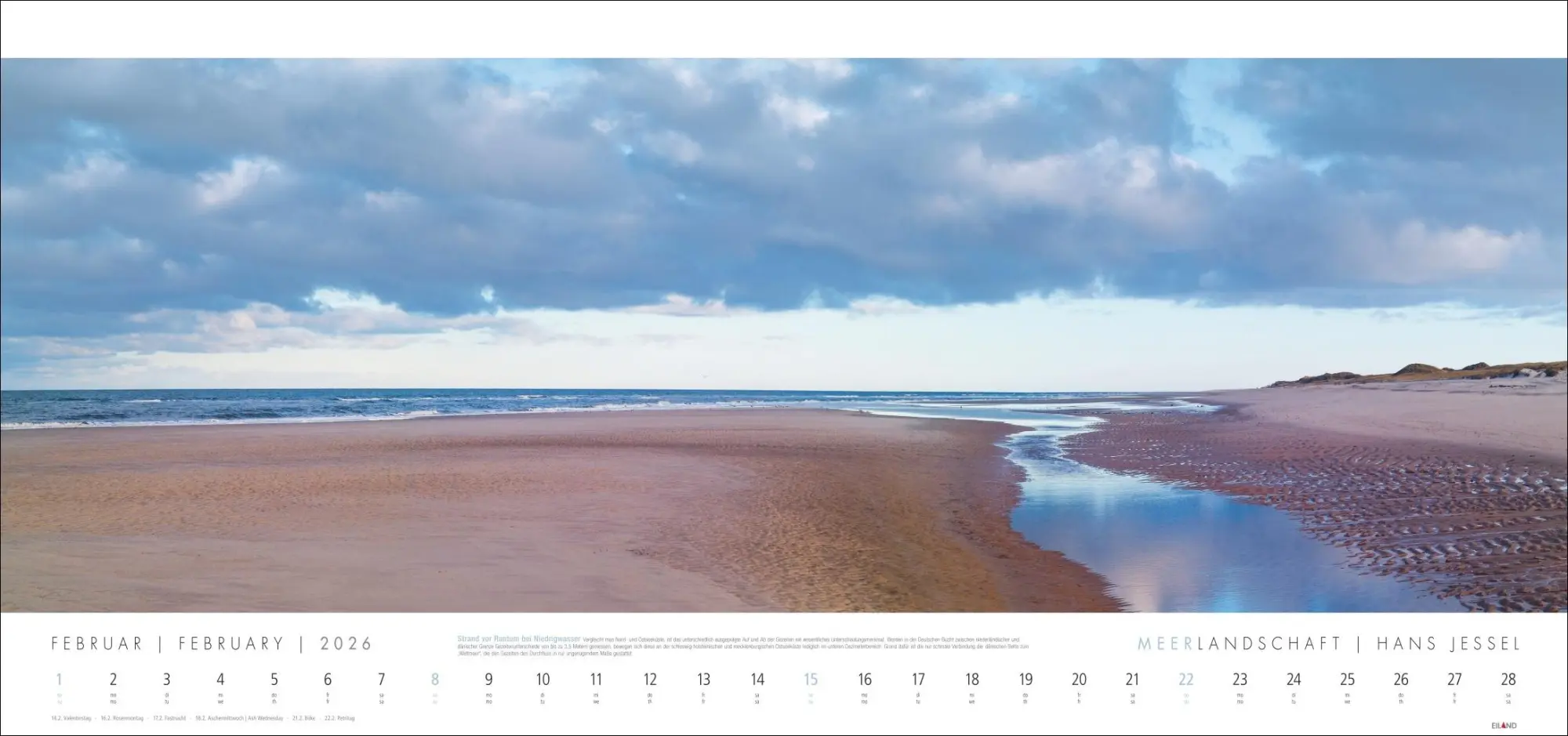 Bild: 9783964024008 | Meerlandschaft Kalender 2026 - Hans Jessel | Hans Jessel | Kalender