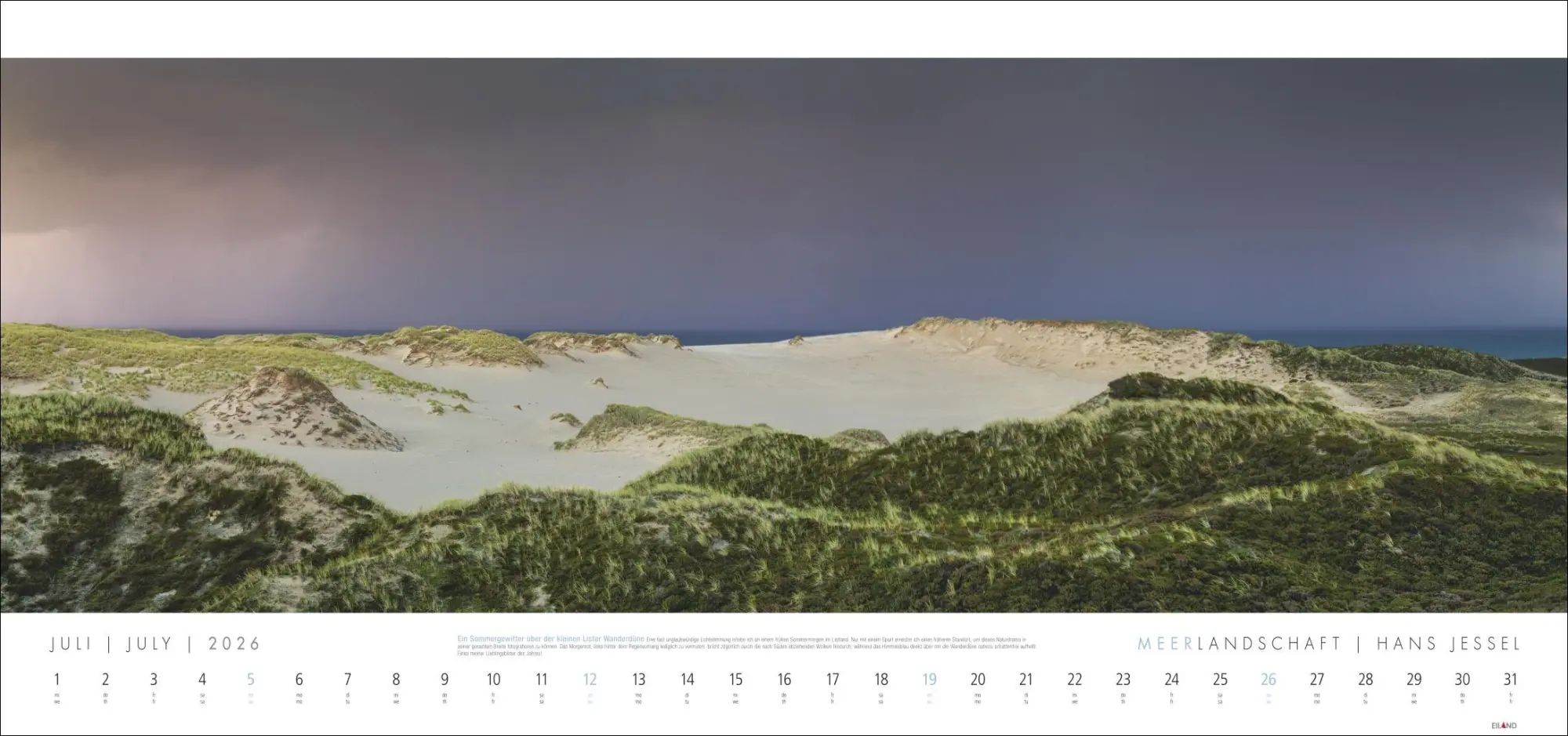 Bild: 9783964024008 | Meerlandschaft Kalender 2026 - Hans Jessel | Hans Jessel | Kalender
