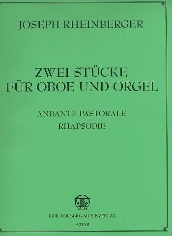 Cover: 9790206104008 | 2 Stücke für Oboe und Orgel | opus 98: 127 | Josef Rheinberger