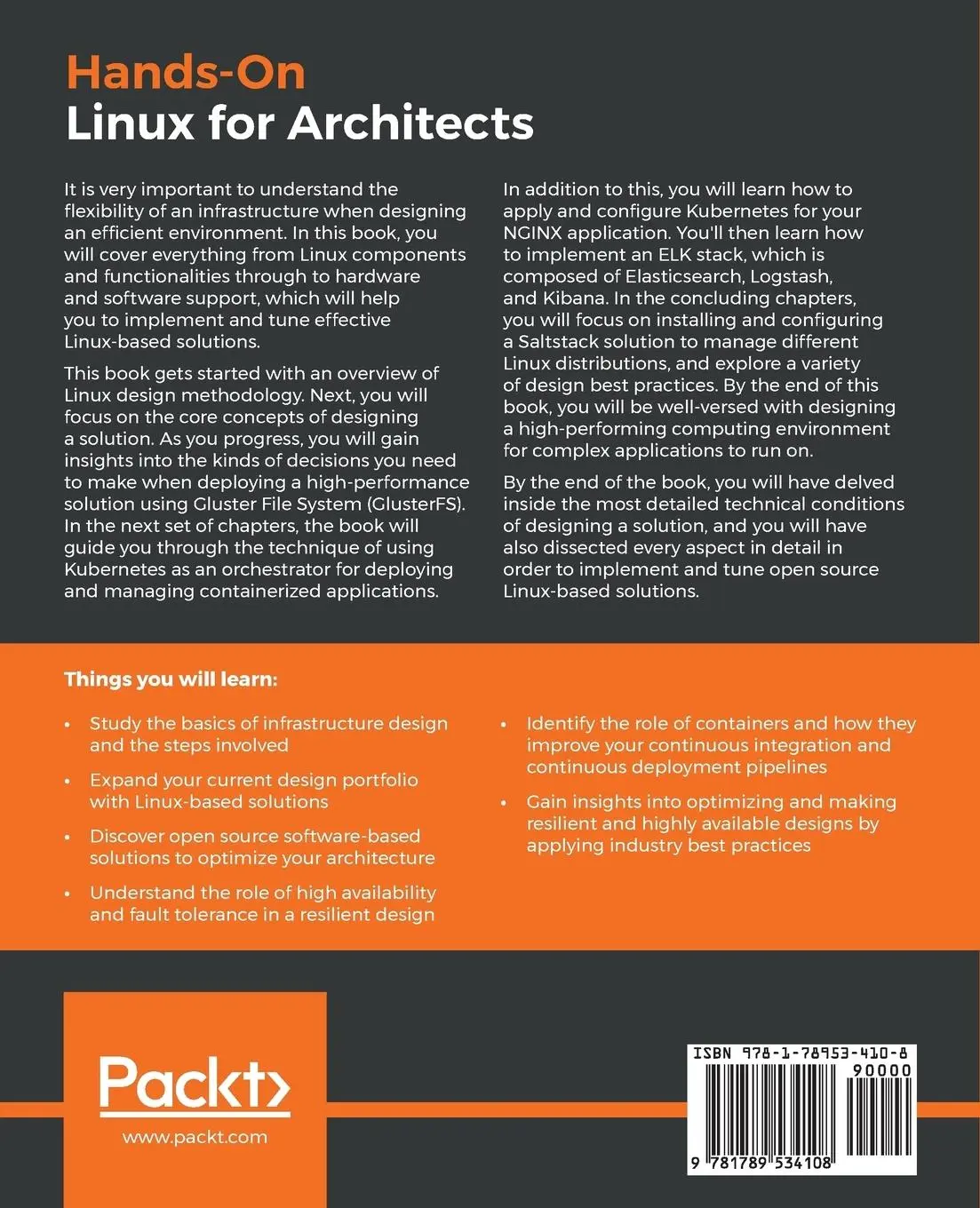 Rückseite: 9781789534108 | Hands-On Linux for Architects | Denis Salamanca (u. a.) | Taschenbuch