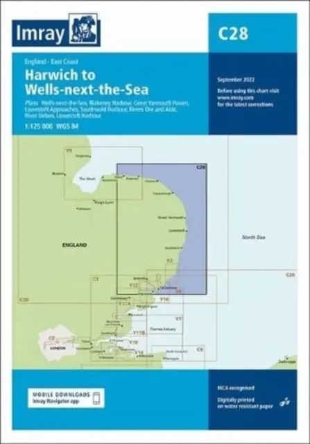 Cover: 9781786794208 | Imray Chart C28 | Harwich to Wells-next-the-sea | Imray | (Land-)Karte