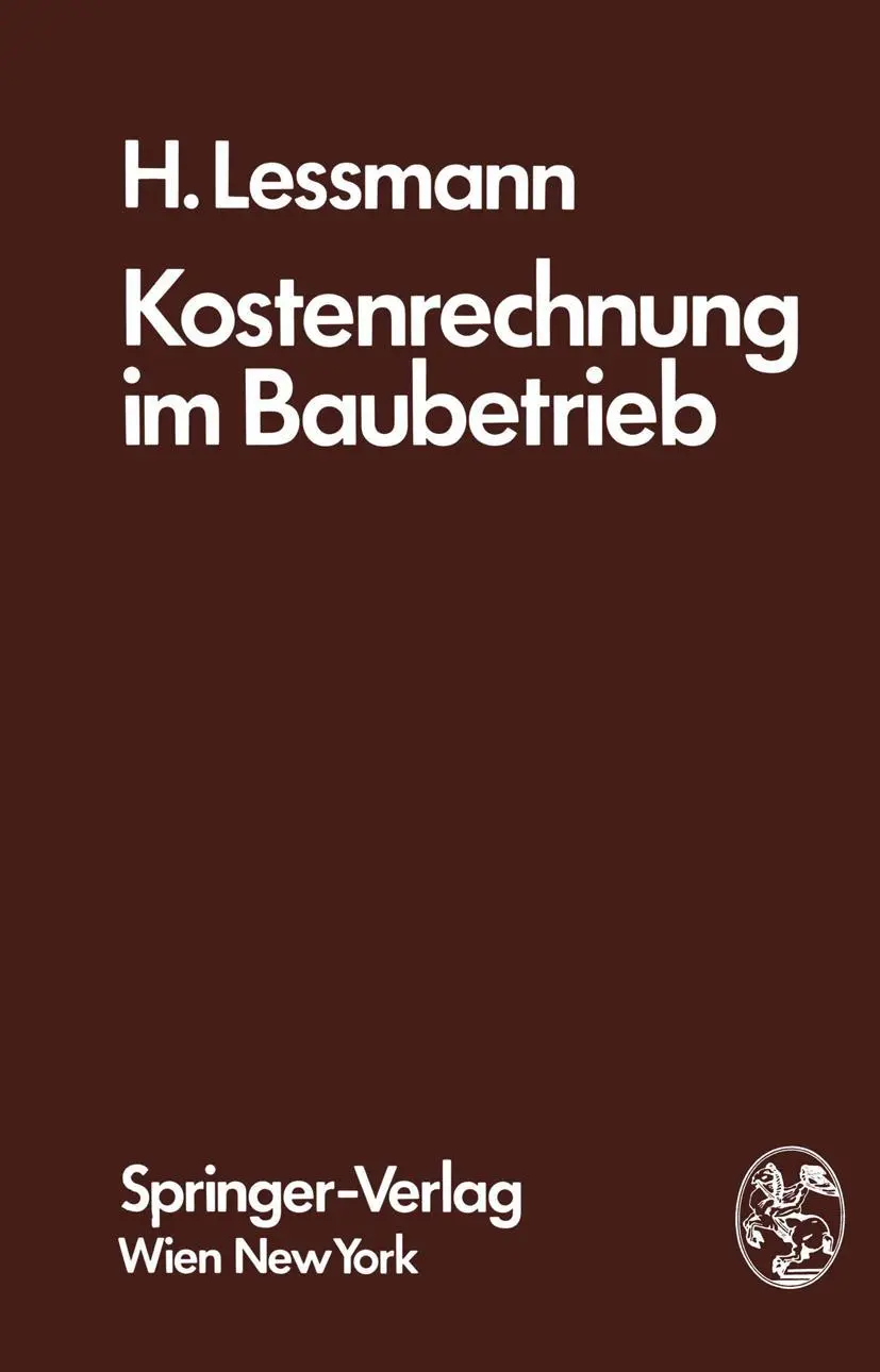 Cover: 9783211814208 | Kostenrechnung im Baubetrieb | H. Lessmann | Taschenbuch | x | Deutsch