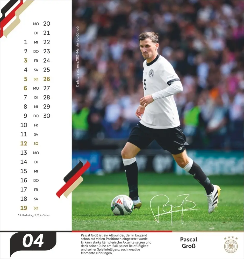 Bild: 9783756414208 | DFB Männer Postkartenkalender 2026 | Kalender | Spiralbindung | 2026