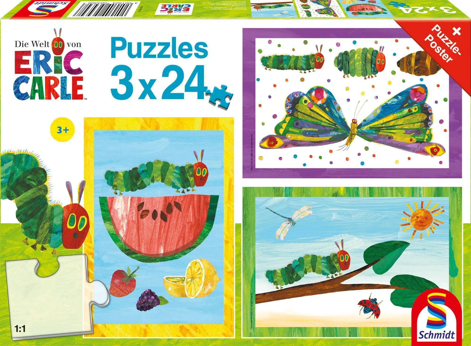 Cover: 4001504564308 | Raupe-Kokon-Schmetterling, 3x24 Teile | Spiel | Brettspiel | 56430