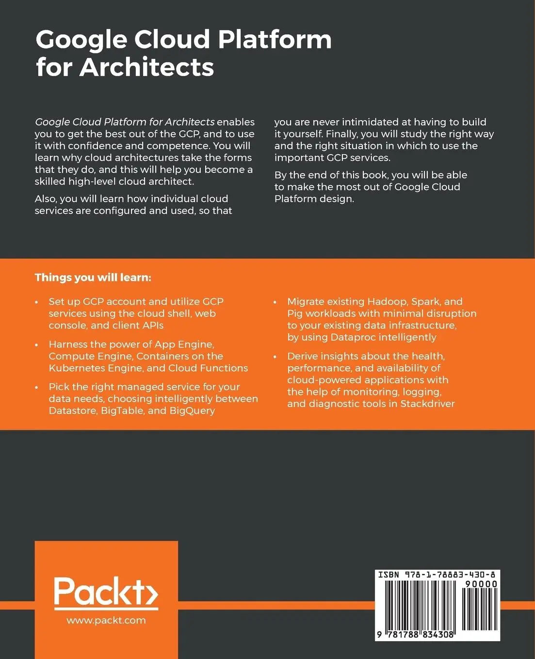 Rückseite: 9781788834308 | Google Cloud Platform for Architects | Vitthal Srinivasan (u. a.)
