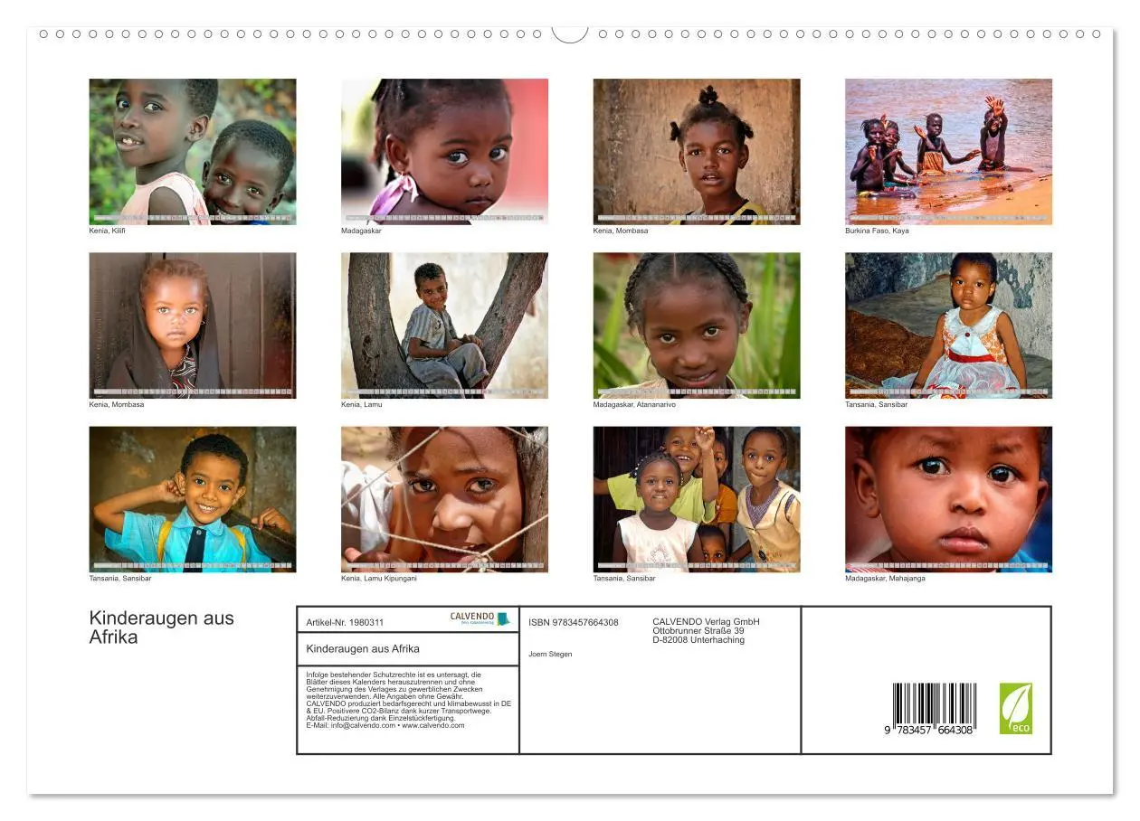 Bild: 9783457664308 | Kinderaugen aus Afrika (hochwertiger Premium Wandkalender 2026 DIN...