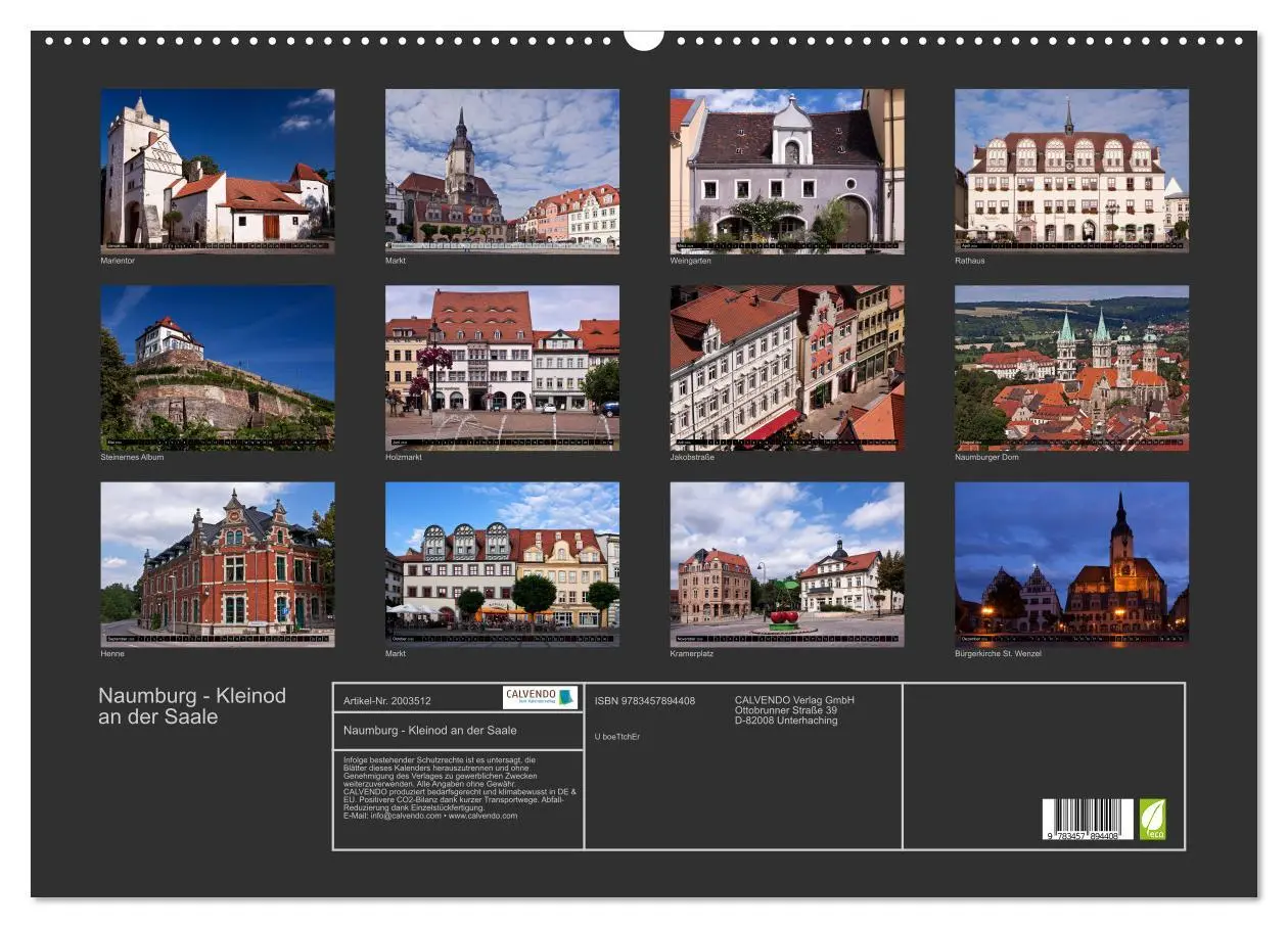 Bild: 9783457894408 | Naumburg - Kleinod an der Saale (Wandkalender 2026 DIN A2 quer),...