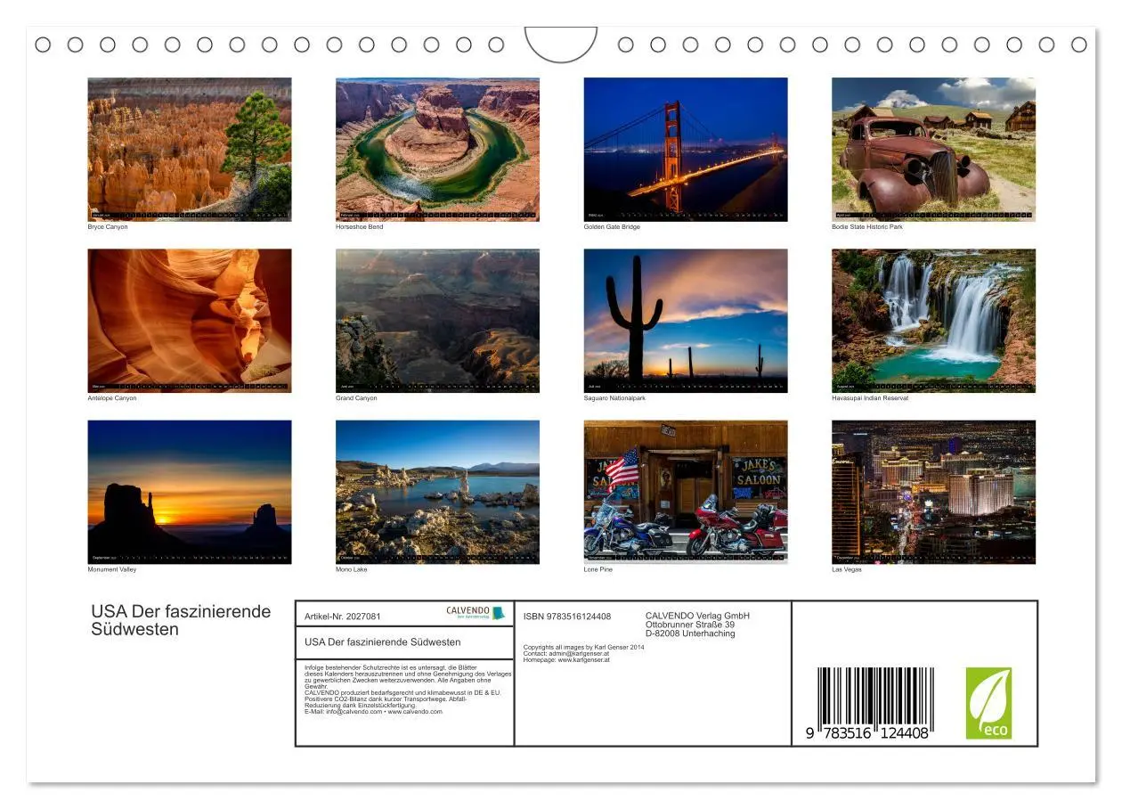 Bild: 9783516124408 | USA Der faszinierende Südwesten (Wandkalender 2026 DIN A4 quer),...