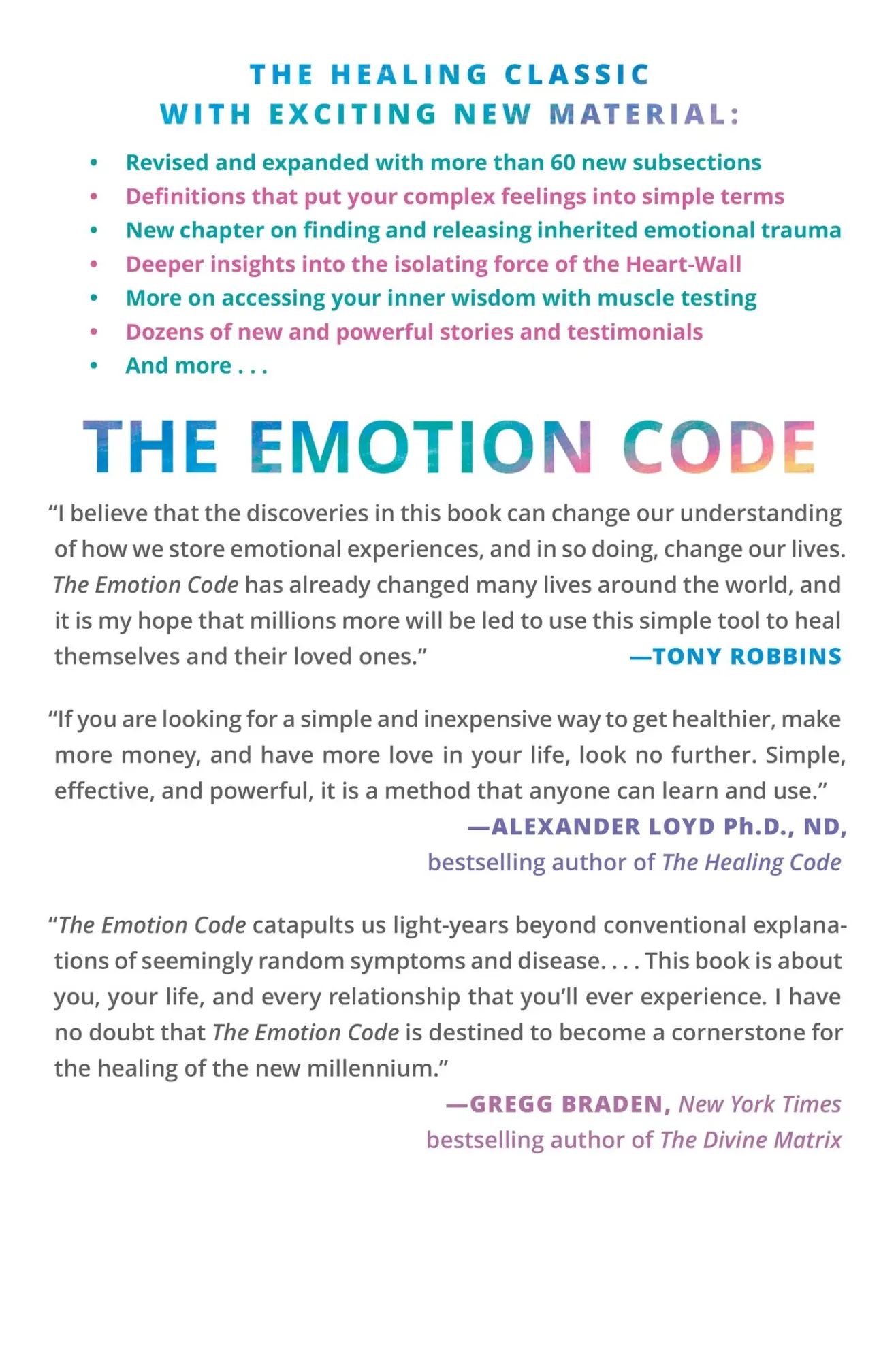 Rückseite: 9781250214508 | The Emotion Code | Bradley Nelson | Buch | Gebunden | Englisch | 2019