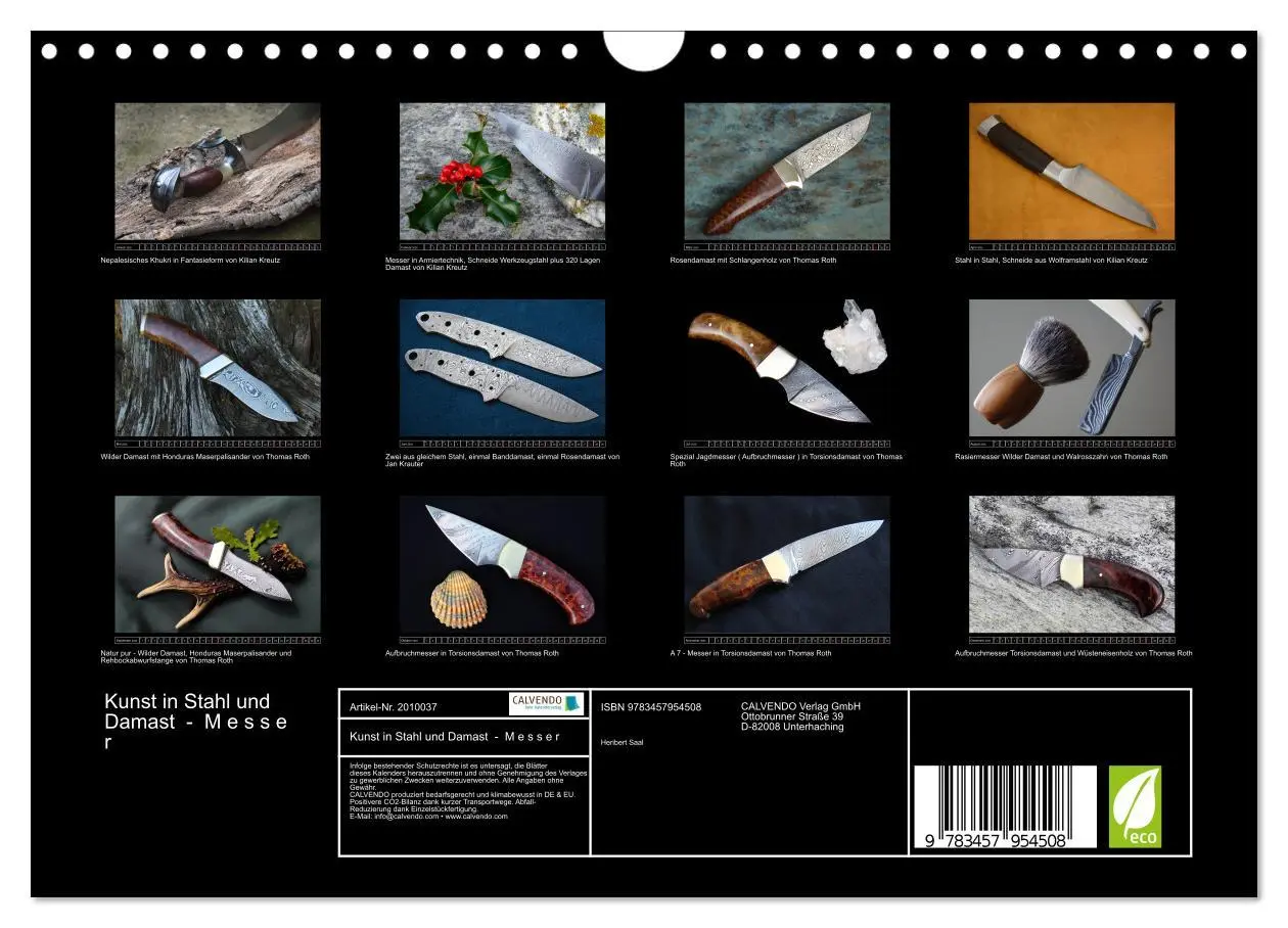 Bild: 9783457954508 | Kunst in Stahl und Damast - M e s s e r (Wandkalender 2026 DIN A4...