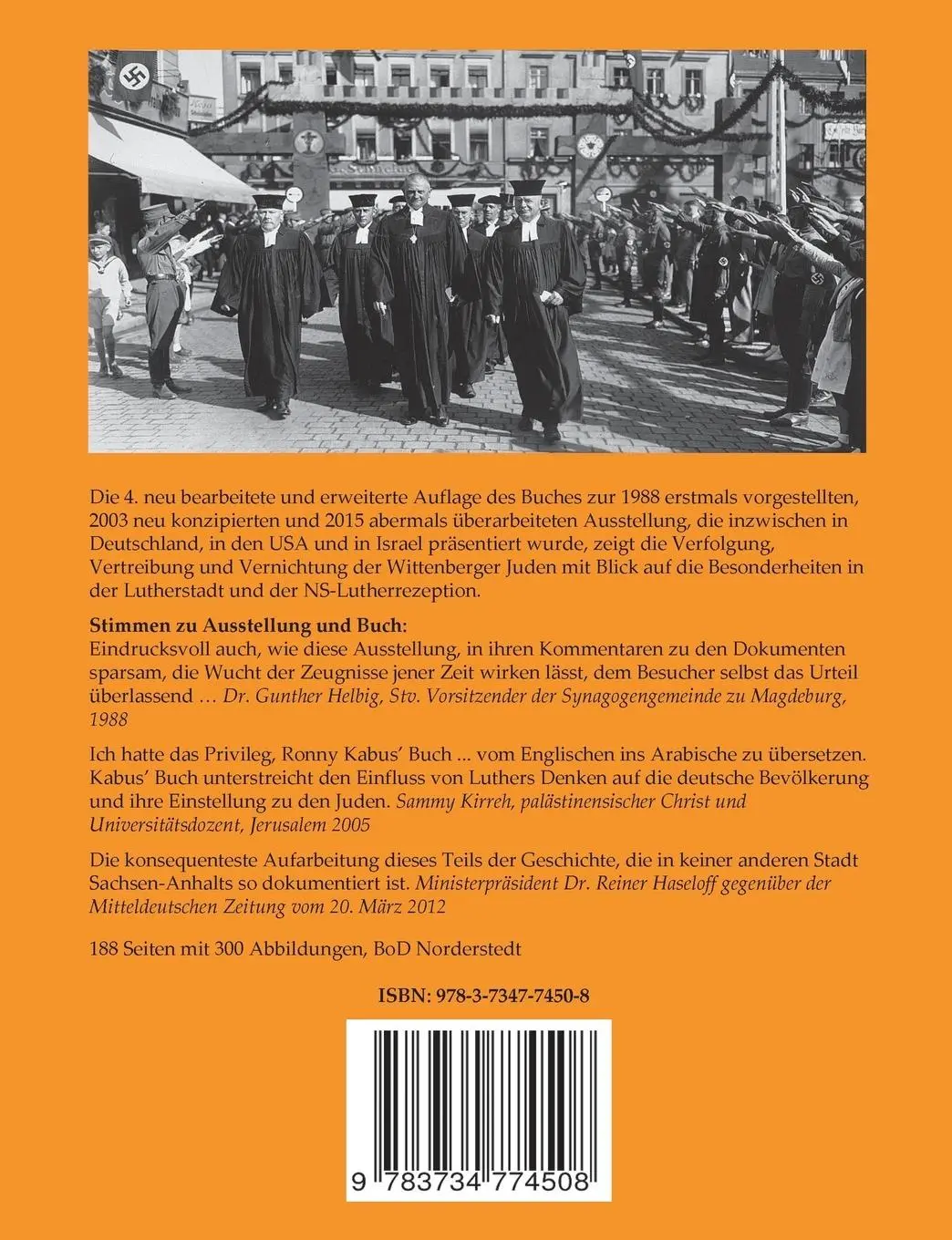 Rückseite: 9783734774508 | Juden der Lutherstadt Wittenberg im Dritten Reich | Ronny Kabus | Buch