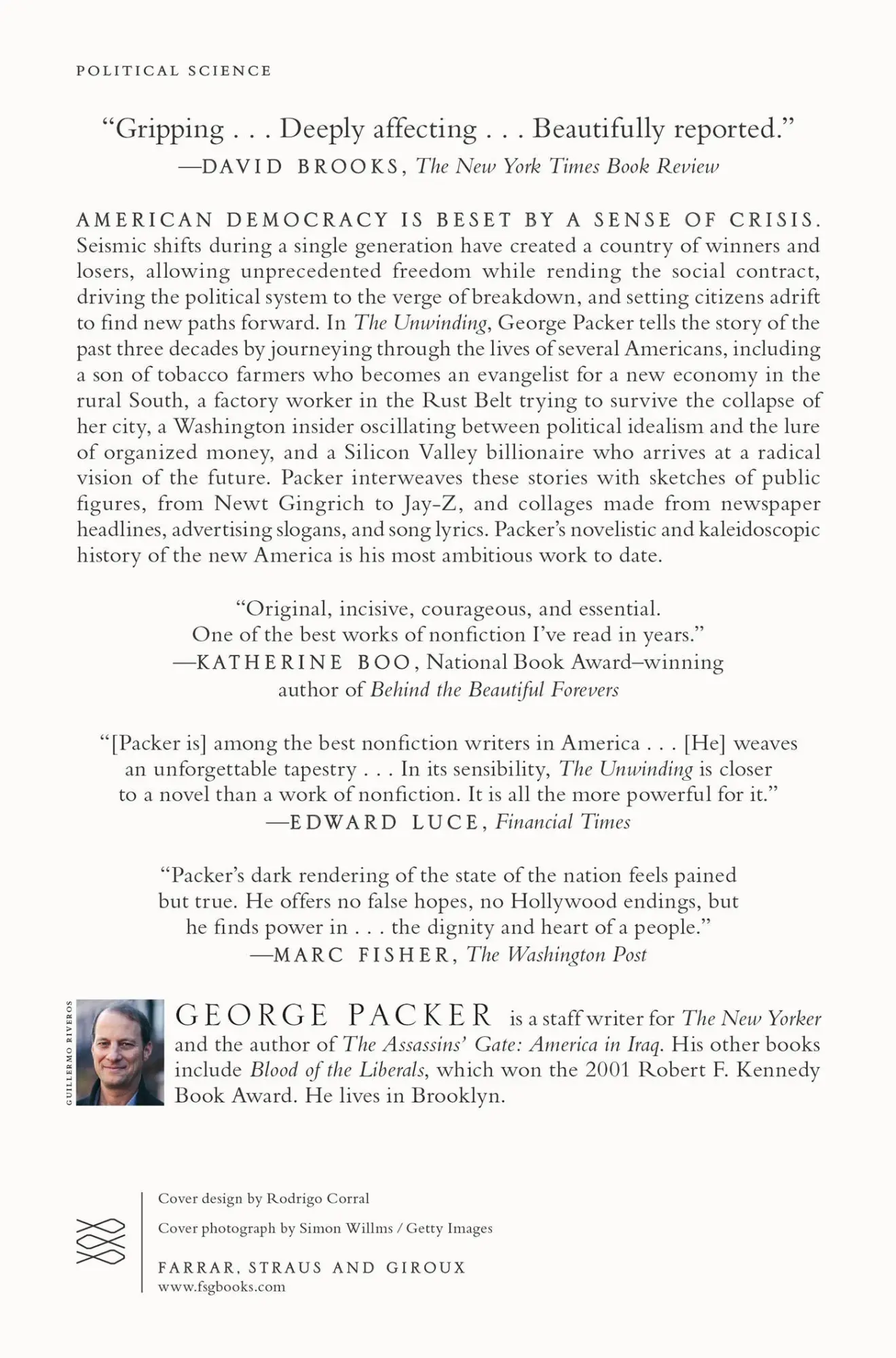 Rückseite: 9780374534608 | Unwinding | An Inner History of the New America | George Packer | Buch