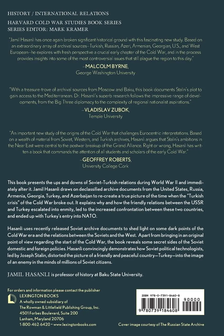 Rückseite: 9780739184608 | Stalin and the Turkish Crisis of the Cold War, 1945-1953 | Hasanli