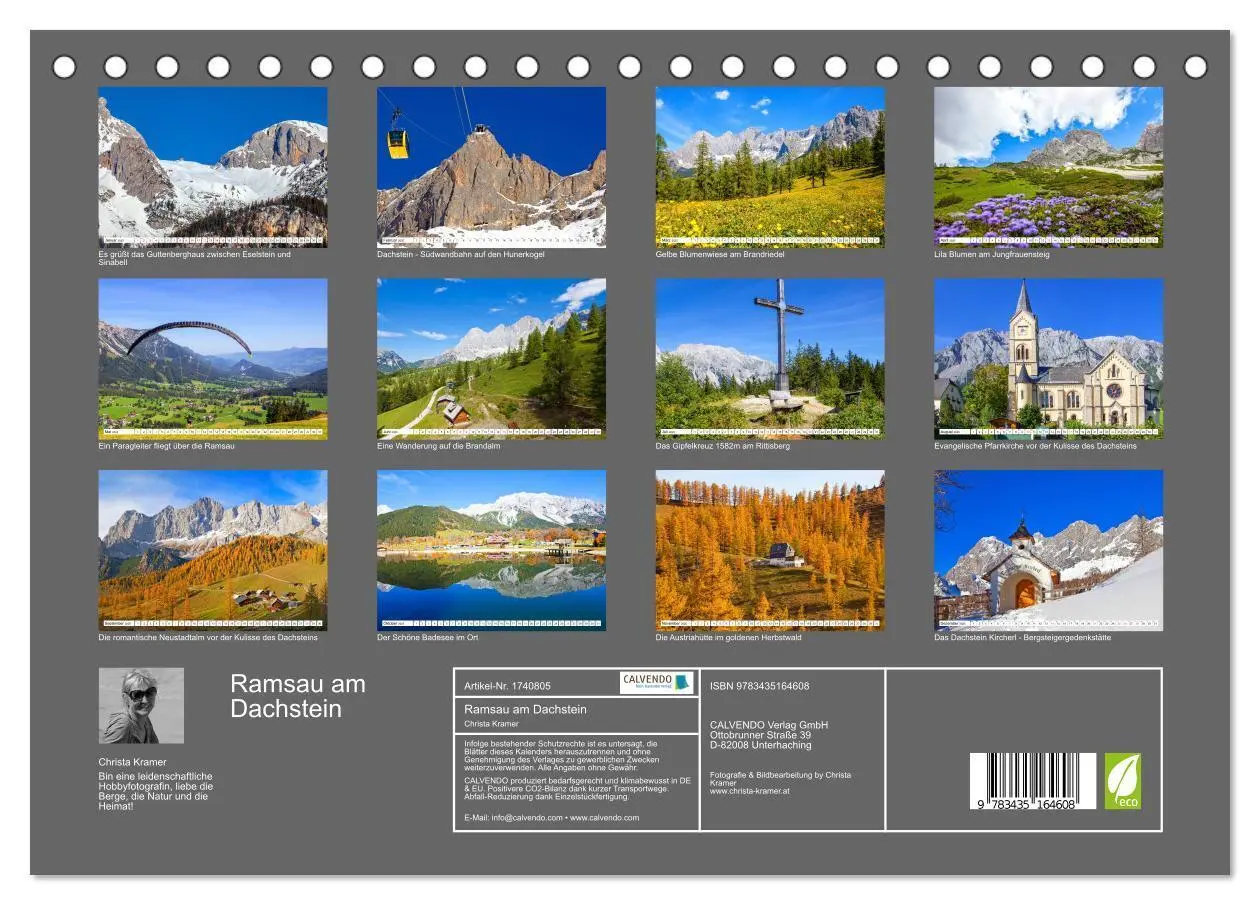 Bild: 9783435164608 | Ramsau am Dachstein (Tischkalender 2025 DIN A5 quer), CALVENDO...