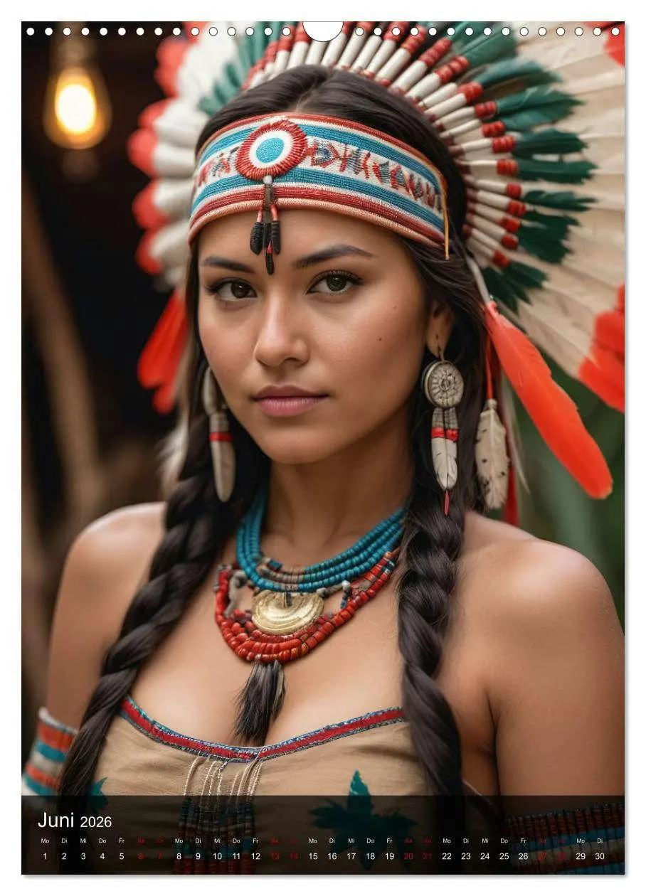 Bild: 9783516274608 | Native American Girls (Wandkalender 2026 DIN A3 hoch), CALVENDO...