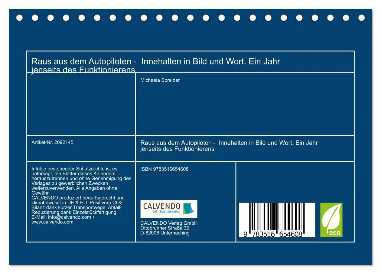 Bild: 9783516654608 | Raus aus dem Autopiloten - Innehalten in Bild und Wort. Ein Jahr...