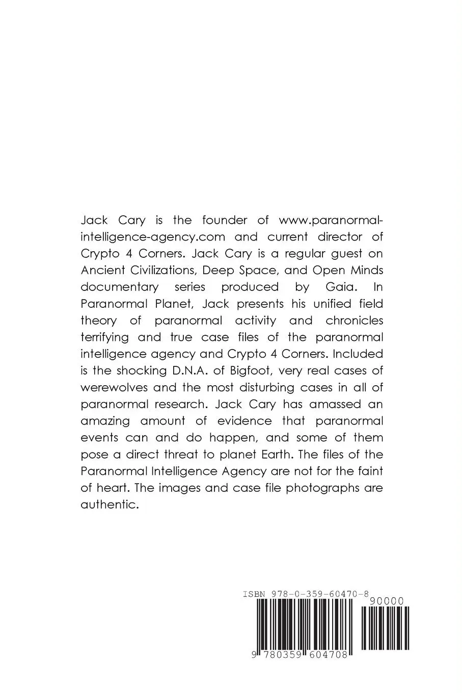 Rückseite: 9780359604708 | Paranormal Planet | Jack Cary | Taschenbuch | Englisch | 2019