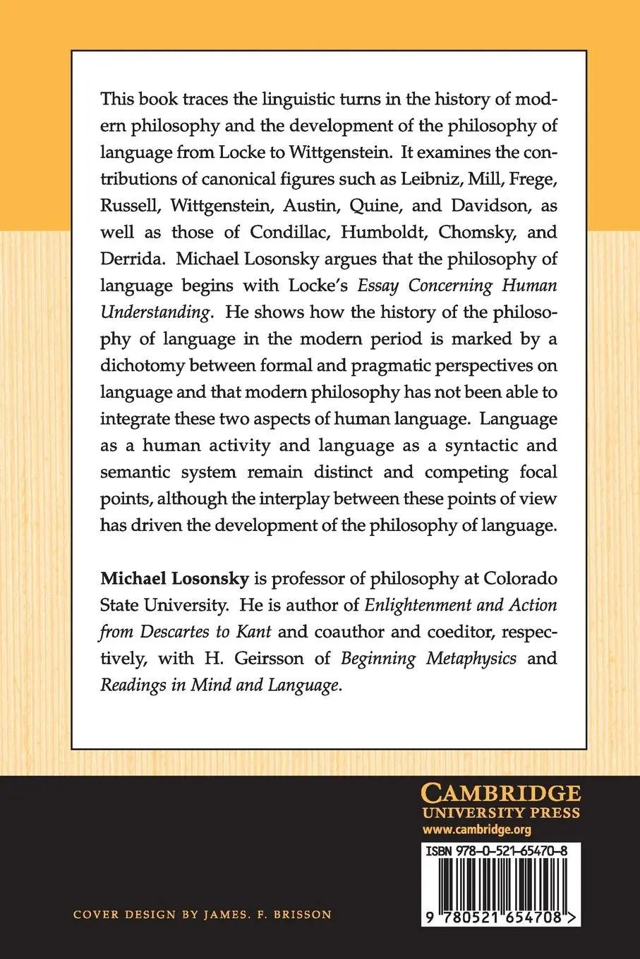 Rückseite: 9780521654708 | Linguistic Turns in Modern Philosophy | Michael Losonsky | Taschenbuch