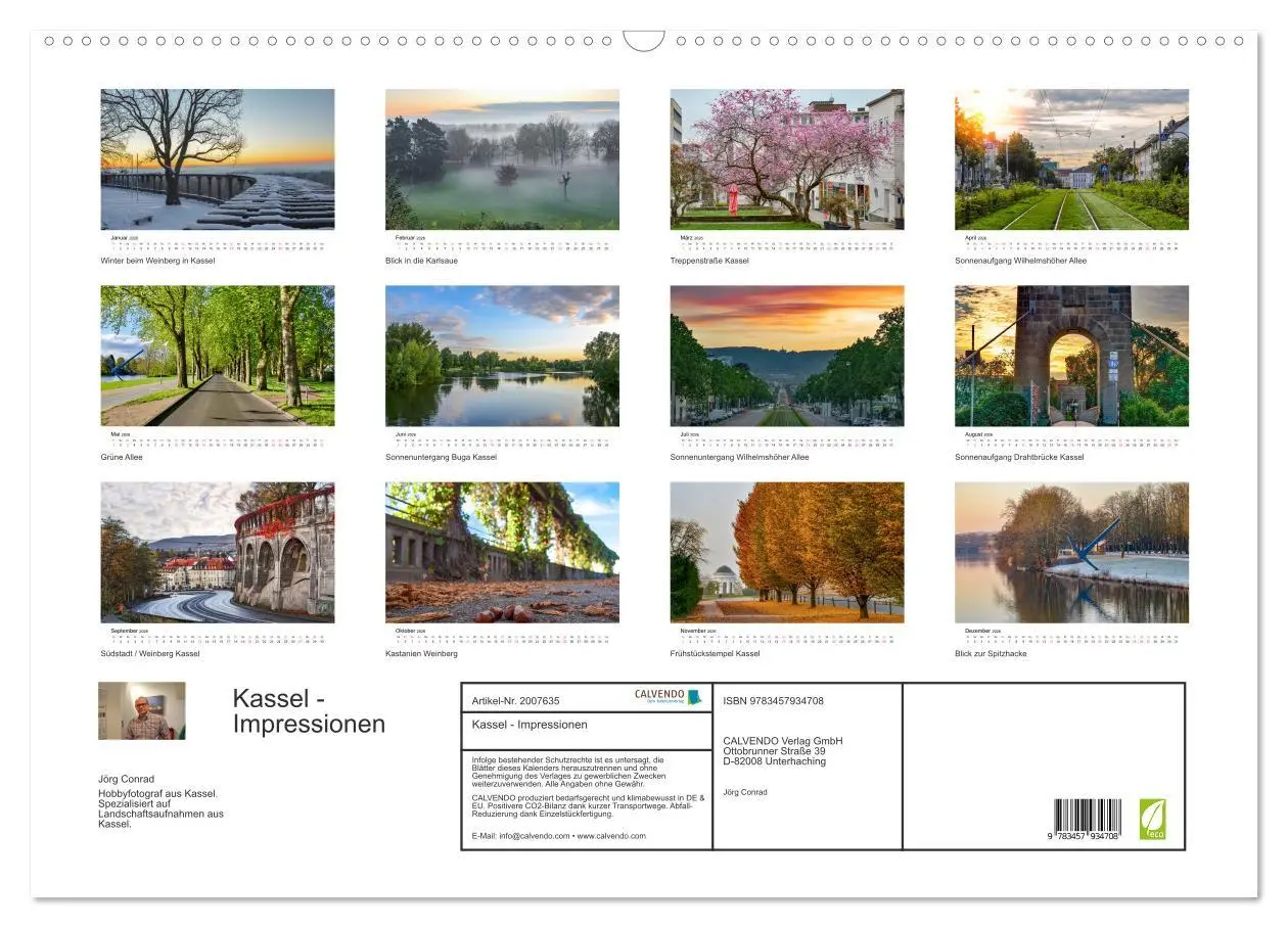 Bild: 9783457934708 | Kassel - Impressionen (Wandkalender 2026 DIN A2 quer), CALVENDO...