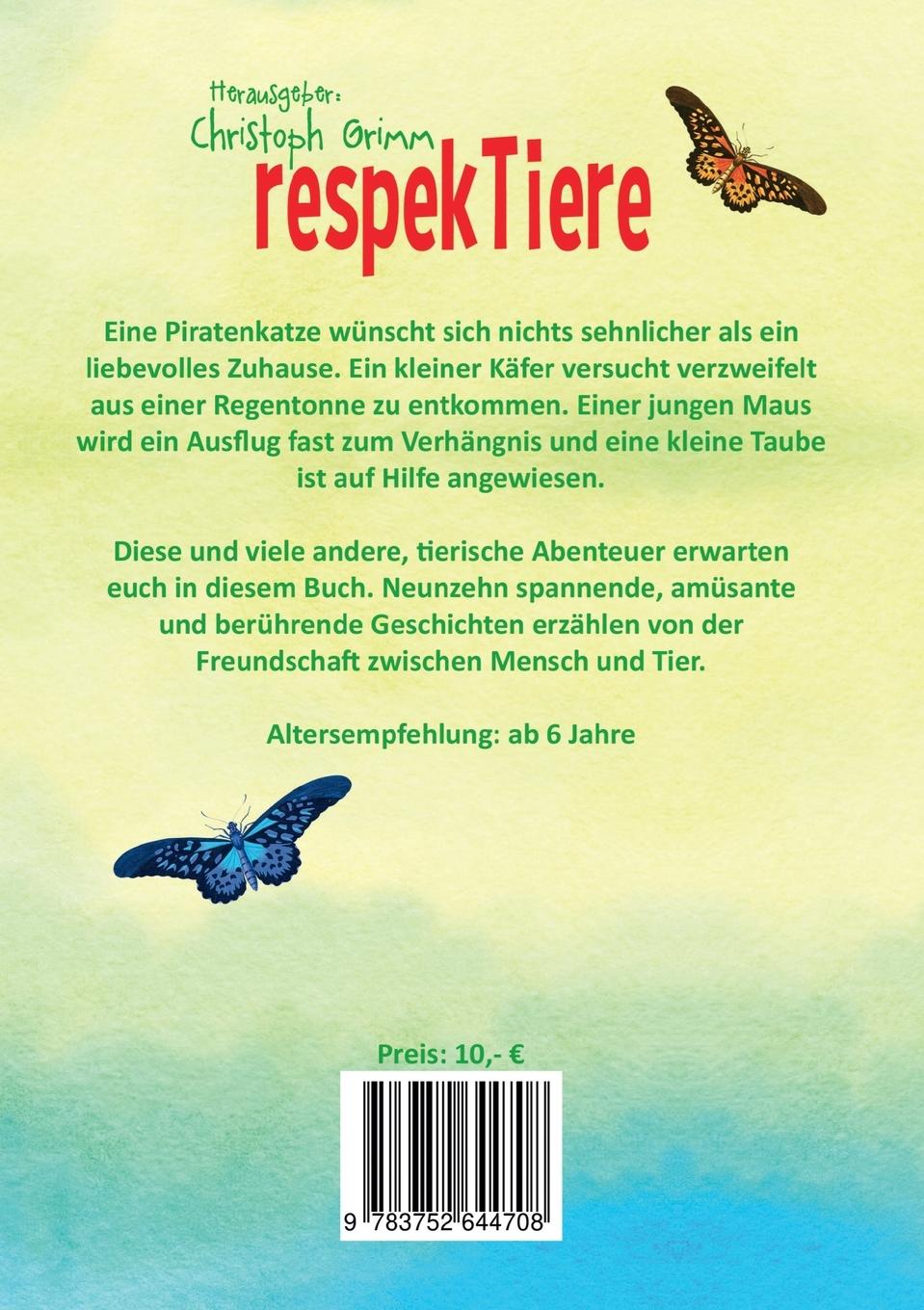 Rückseite: 9783752644708 | respekTiere | Christoph Grimm | Taschenbuch | Paperback | 180 S.