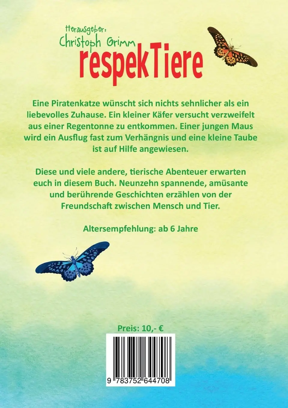 Rückseite: 9783752644708 | respekTiere | Christoph Grimm | Taschenbuch | 180 S. | Deutsch | 2020