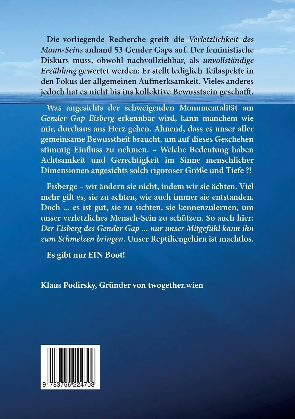 Rückseite: 9783756224708 | Der Eisberg des Gender Gap. Hommage an die Verletzlichkeit des Mannes