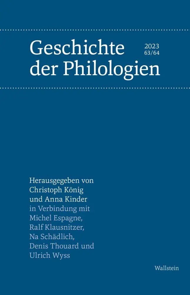 Geschichte der Philologien   63 64 Kartoniert (TB)