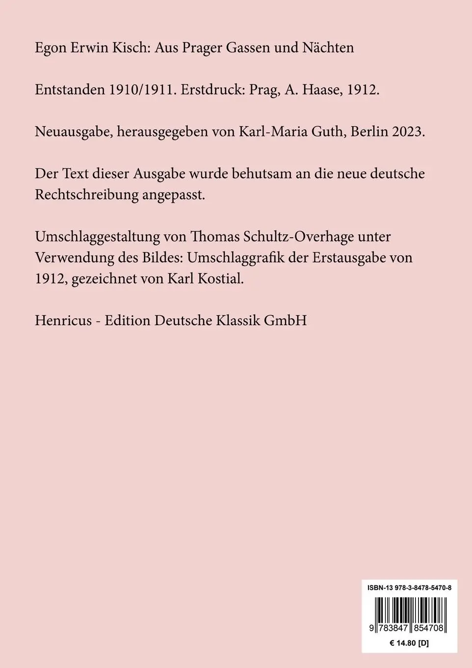 Rückseite: 9783847854708 | Aus Prager Gassen und Nächten (Großdruck) | Egon Erwin Kisch | Buch