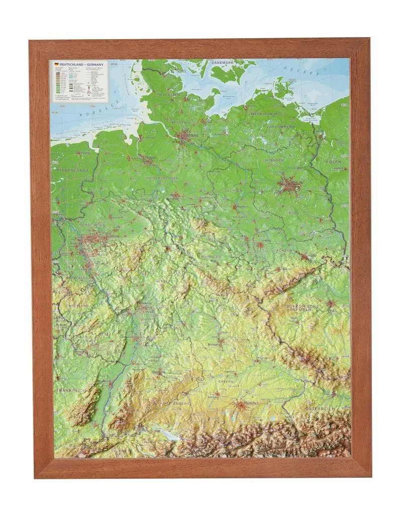 Cover: 4280000664808 | Relief Deutschland 1:2.4 MIO mit Holzrahmen | André Markgraf (u. a.)