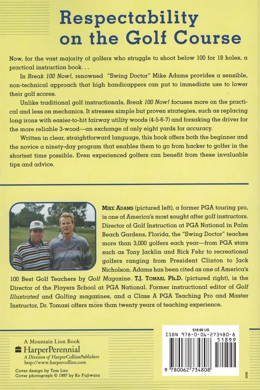 Rückseite: 9780062734808 | Break 100 Now | From Hacker to Golfer in Just 90 Days | Mike Adams