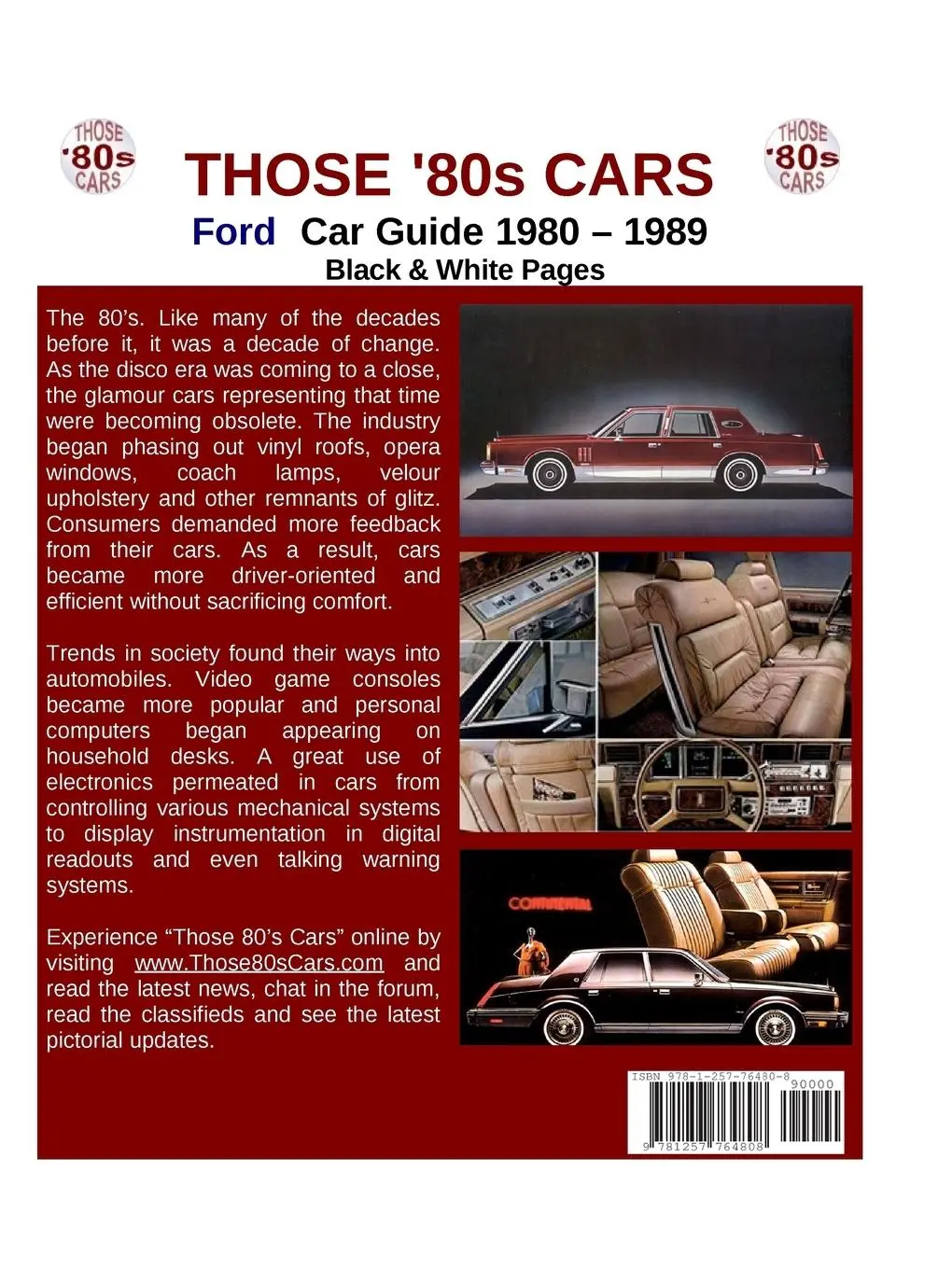 Rückseite: 9781257764808 | Those 80s Cars - Ford (Black &amp; White) | James Kaster | Taschenbuch