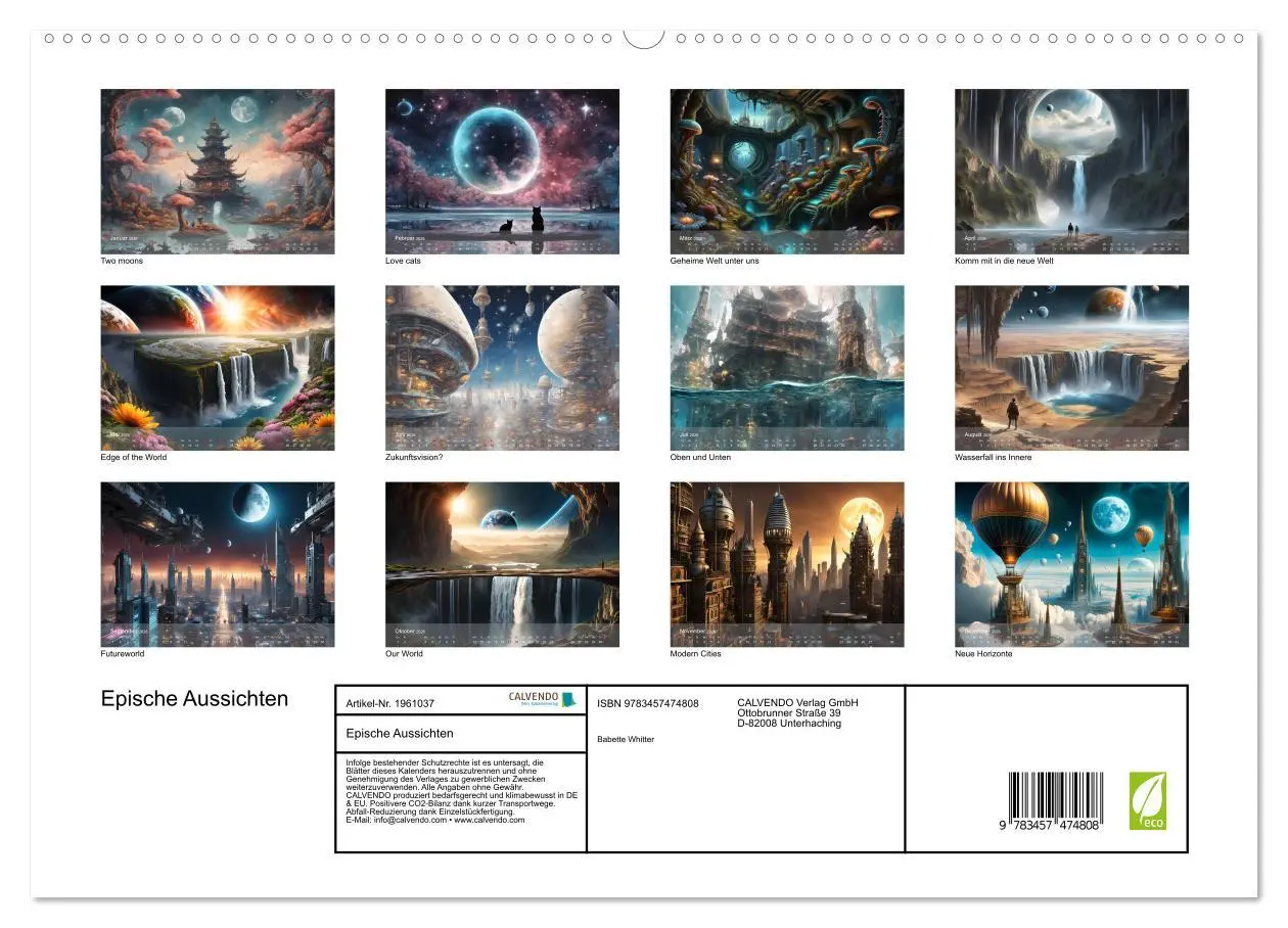 Bild: 9783457474808 | Epische Aussichten (hochwertiger Premium Wandkalender 2026 DIN A2...