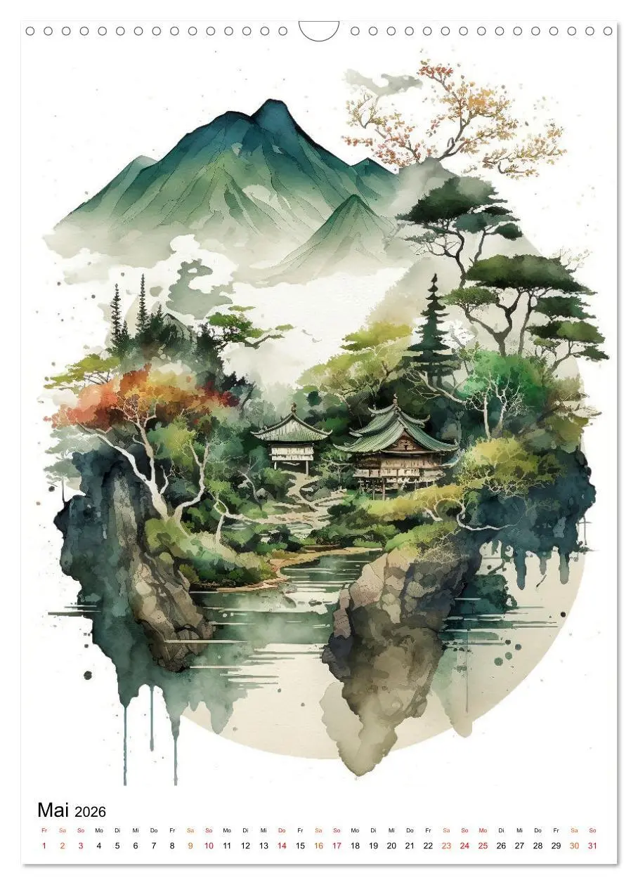 Bild: 9783516324808 | China - Aquarellmalerei (Wandkalender 2026 DIN A3 hoch), CALVENDO...