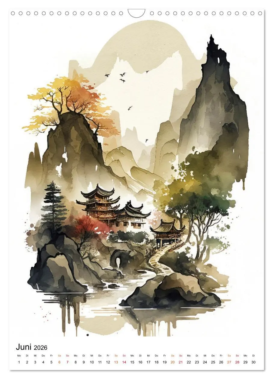 Bild: 9783516324808 | China - Aquarellmalerei (Wandkalender 2026 DIN A3 hoch), CALVENDO...