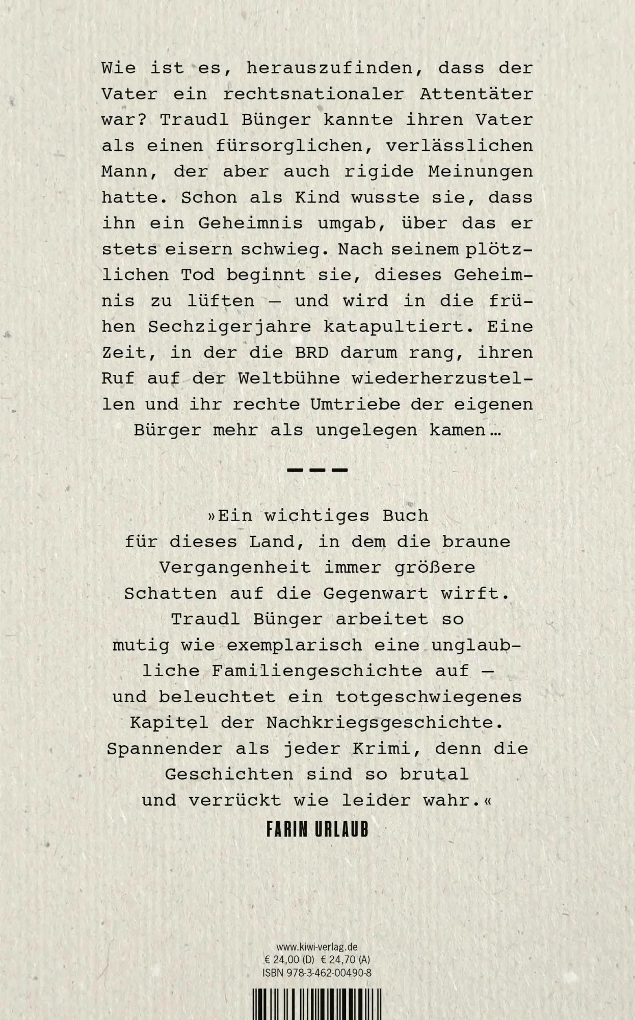Rückseite: 9783462004908 | Eisernes Schweigen | Traudl Bünger | Buch | 375 S. | Deutsch | 2024