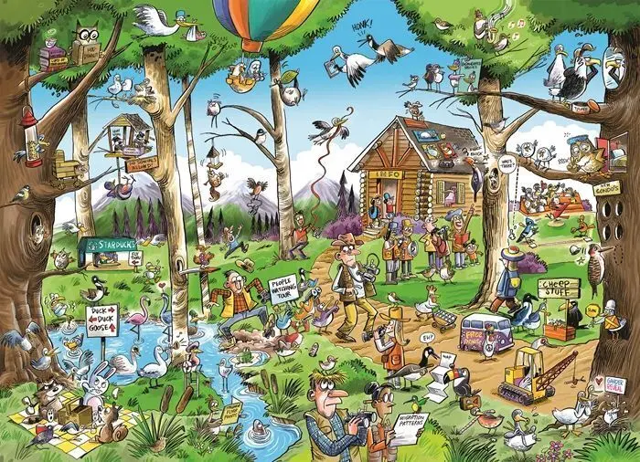 Bild: 625012445108 | COBBLE HILL PUZZLES - Verrückte Vogelwarte 1000 Teile | Spiel | 2025